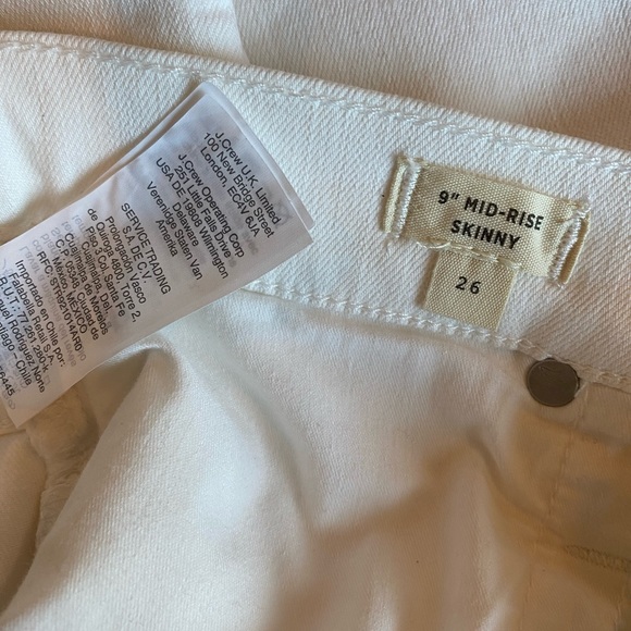 New Madewell 9" Mid Rise Skinny Jean Button Fly Raw Hem in White Size 26 - Picture 5 of 8